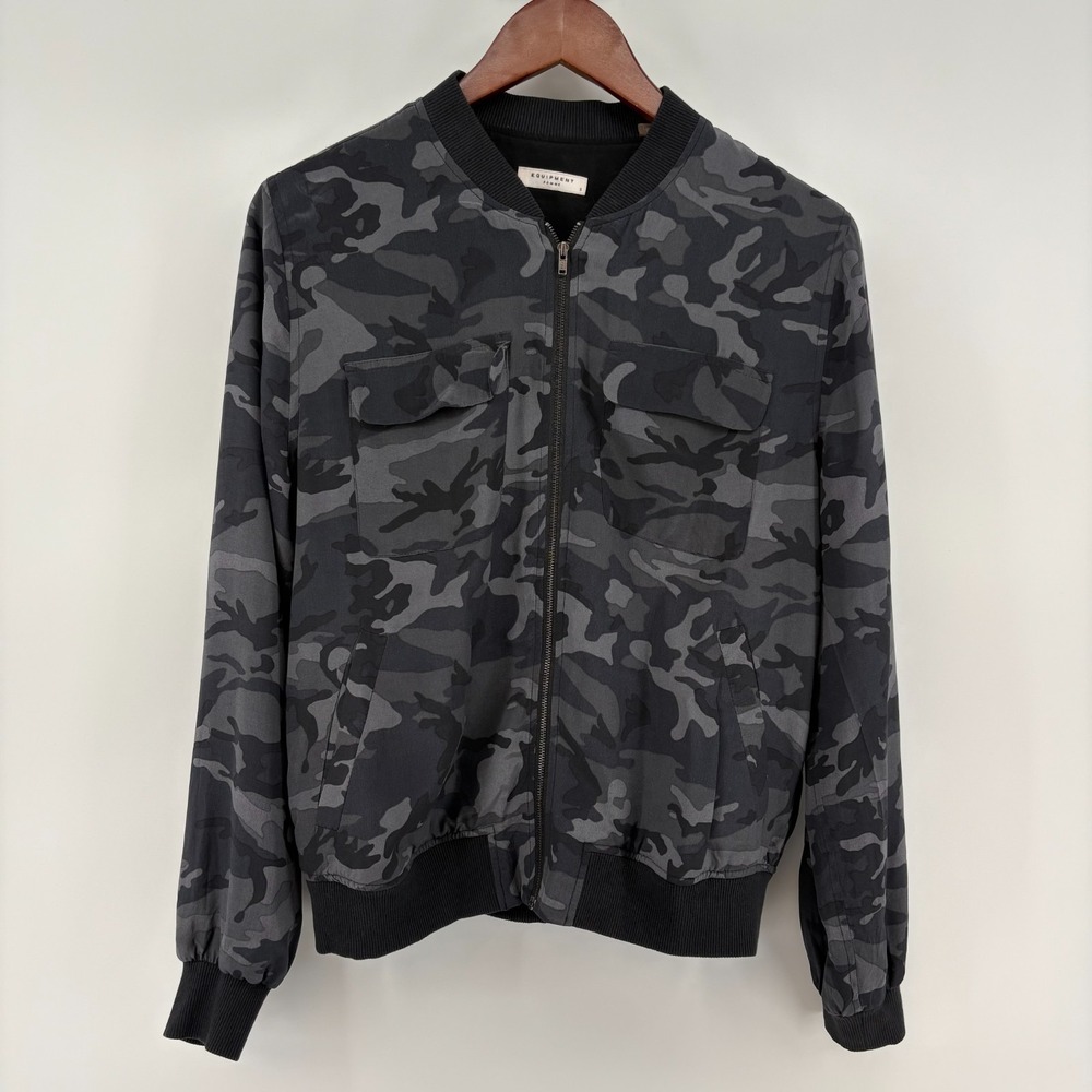 Equipment Femme Abbot Camo Bomber Jacket S
